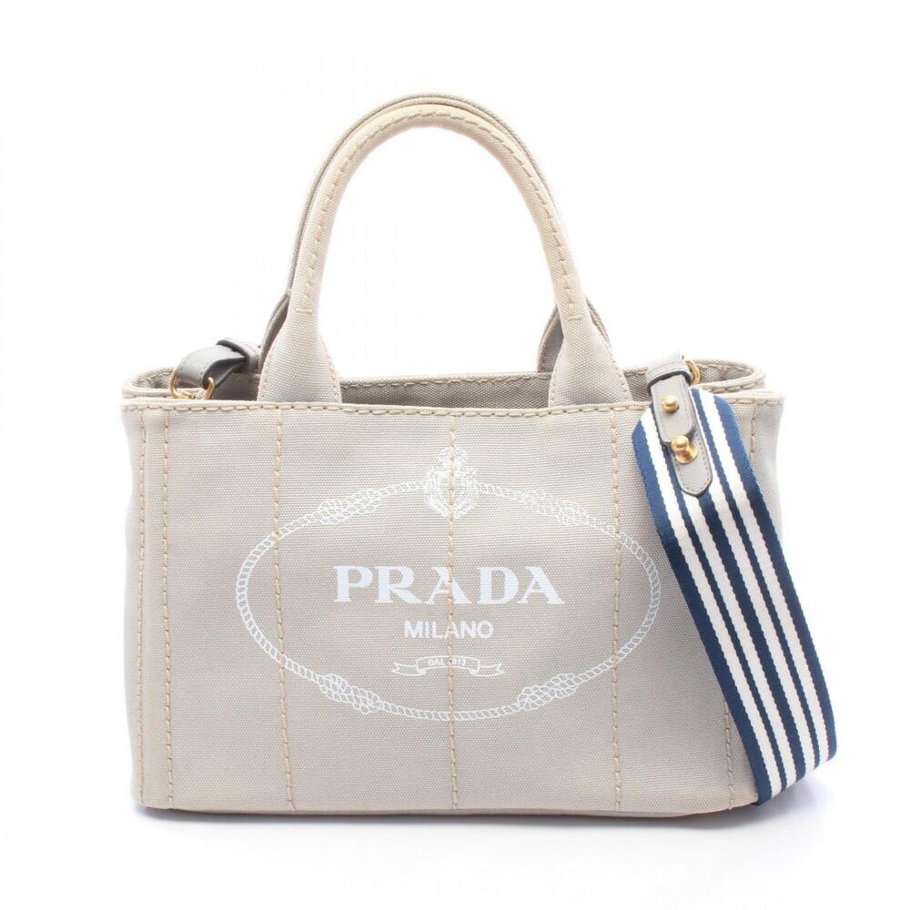 Prada CANAPA 2-Way Tote Bag/Handbag, Canvas, Women's, Gray